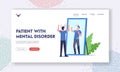 Patient with Mental Disorder Landing Page Template. Low Self Esteem, Loathing and Anger. Character Mind Health Problem Royalty Free Stock Photo