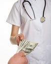 Patient paying medical service Royalty Free Stock Photo