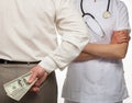 Patient paying medical service Royalty Free Stock Photo