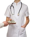 Patient paying medical service Royalty Free Stock Photo