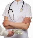 Patient paying money for medical service Royalty Free Stock Photo