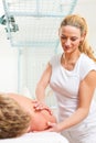 Patient at the physiotherapy - massage Royalty Free Stock Photo