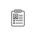 Patient profile document line icon