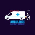 Patient Rescue ambulance vector and Symbol