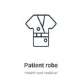 Patient robe outline vector icon. Thin line black patient robe icon, flat vector simple element illustration from editable health