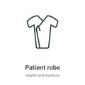 Patient robe outline vector icon. Thin line black patient robe icon, flat vector simple element illustration from editable health