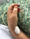 Patient`s arm and hand in hospital