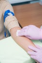 Patient`s Arm Preparing for Injection Royalty Free Stock Photo