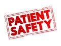 Patient Safety - prevention of errors and adverse effects to patients associated with health care, text concept stamp