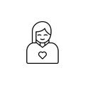 Patient, shirt, heart, woman icon. Element of world cancer day icon