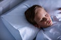 Patient sleeping on bed at hospital Royalty Free Stock Photo