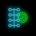 Patient surgery icon neon vector