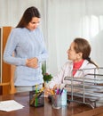 Patient talking to his doctor about stomach illness