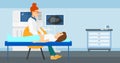 Patient under ultrasound examination. Royalty Free Stock Photo