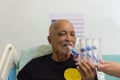 Patient use Incentive Spirometer in hospital Royalty Free Stock Photo