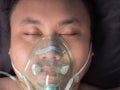 patient wearing oxygen mask. Royalty Free Stock Photo