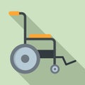 Patient wheelchair icon, flat style