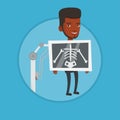 Patient during x ray procedure vector illustration Royalty Free Stock Photo