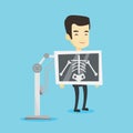 Patient during x ray procedure vector illustration Royalty Free Stock Photo