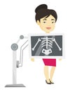 Patient during x ray procedure vector illustration Royalty Free Stock Photo