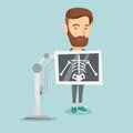 Patient during x ray procedure vector illustration Royalty Free Stock Photo