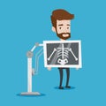 Patient during x ray procedure vector illustration Royalty Free Stock Photo