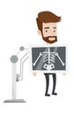 Patient during x ray procedure vector illustration Royalty Free Stock Photo