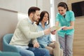 Patients consulting the dentist at dental clinic Royalty Free Stock Photo