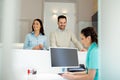 Patients consulting the dentist at dental clinic Royalty Free Stock Photo