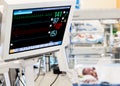 Patients monitor in neonatal ICU Royalty Free Stock Photo