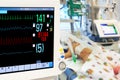 Patients monitor in neonatal ICU Royalty Free Stock Photo