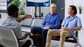 Patients sitting on chair hospital