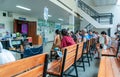 Patients were seats waiting room to receive treatment from a doctor, Backgrounds in hospital at Kluaynamthai hospital Royalty Free Stock Photo