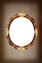 Patina Grunge Background with vintage oval frame