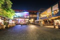 Patio Bellavista commercial center and food court at night - Santiago, Chile Royalty Free Stock Photo