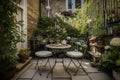 patio with bistro table and chairs for alfresco dining