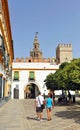 Patio de Banderas and the Giralda Tower, Seville, Andalusia, Spain Royalty Free Stock Photo