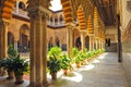 Patio de las Doncellas, Alcazar Royal in Seville, Spain Royalty Free Stock Photo