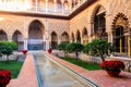 Patio de las Doncellas in Royal palace, Real Alcazar (built in 1360) in Seville, Andalusia, Spain Royalty Free Stock Photo