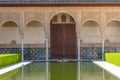 Patio de los Arrayanes inside of Nasrid Palace at Alhambra, Granada, Spain Royalty Free Stock Photo