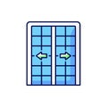 Patio doors RGB color icon