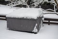 Patio furniture Cover protecting outdoor furniture from snow
