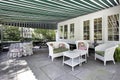 Patio with green awning