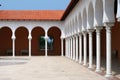 Patio of the modern building in Spanish style. Royalty Free Stock Photo