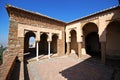 Patio in the Nasrid Palace, Malaga castle. Royalty Free Stock Photo