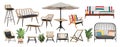 Patio, Outdoor, porch zone, garden furniture Set. Royalty Free Stock Photo