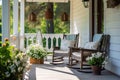 Porch home house design patio front summer furniture wood architecture Royalty Free Stock Photo