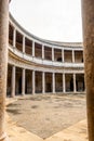 Patio of Palacio de Carlos V, Alhambra, Granada, Spain Royalty Free Stock Photo