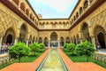 Patio Royal Alcazars of Seville Royalty Free Stock Photo