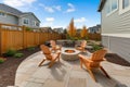 patio with sitting area and fire pit for cozy evenings